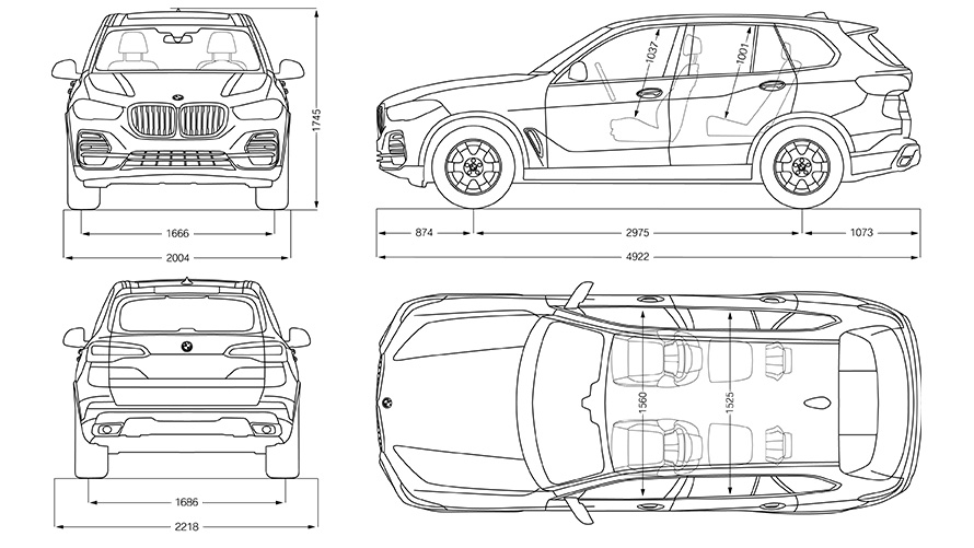 Line drawing BMW X5 dimensions Line drawing BMW X5 dimensions