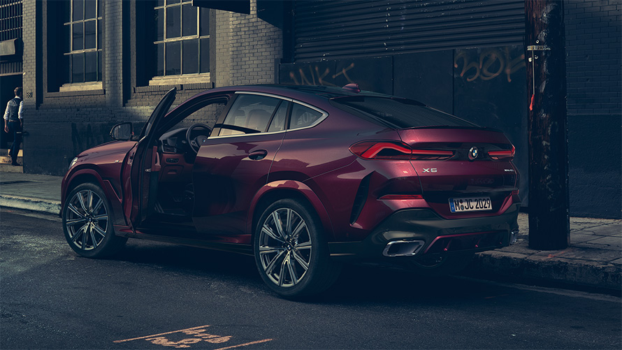 BMW X6 Individual G06 2019 Ametrine metallic three-quarter rear view